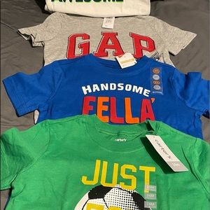 Boys 2T new with tags shirts (4) Carter’s,Gap gymb